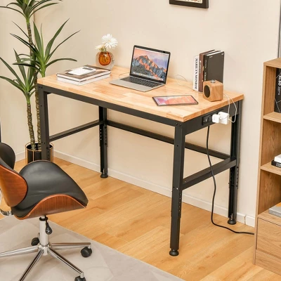 Costway 48" Adjustable Work Bench Heavy-Duty Steel Frame Worktable With Power Outlets 3 Costway 48" Adjustable Work Bench Heavy-Duty Steel Frame Worktable With Power Outlets - Image 3