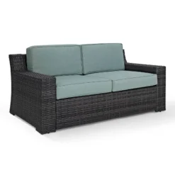 Beaufort Outdoor Wicker Loveseat - Mist - Crosley -Crosley shop GUEST f23d4f7e 209c 4bb4 86a3 0b2891eb14e1