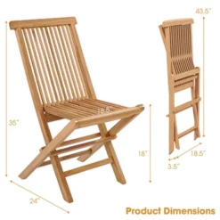 Costway 2 PCS Patio Folding Chair Teak High Back Dining Slatted Seat Portable Outdoor -Crosley shop GUEST f291752b bb7c 4578 b797 29b80a5d8c6a