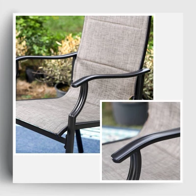 5pc Patio Dining Set With Steel Table With 1.57" Umbrella Hole & Padded Arm Chairs - Captiva Designs 4 5pc Patio Dining Set With Steel Table With 1.57" Umbrella Hole & Padded Arm Chairs - Captiva Designs - Image 4