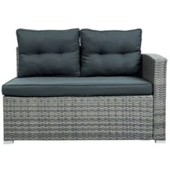 4pc Wicker Patio Set With Large Storage Box & Cushions - Gray - GODEER -Crosley shop GUEST f315ddeb f0b5 411f 9f19 4676135c56bd