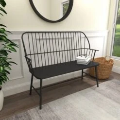 Traditional Outdoor Patio Bench - Black - Olivia & May 20 Traditional Outdoor Patio Bench - Black - Olivia & May -Crosley shop GUEST f331d027 659a 45a1 bf9c 9824e0636e1a