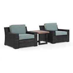 Beaufort 3pc Outdoor Wicker Seating Set With Side Table - Mist - Crosley 9 Beaufort 3pc Outdoor Wicker Seating Set With Side Table - Mist - Crosley -Crosley shop GUEST f3c534e0 c8eb 42b4 8782 d9b0061e61ee