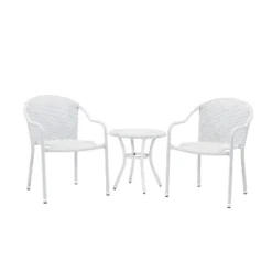 Palm Harbor 3pc Outdoor Wicker Seating Set - White - Crosley -Crosley shop GUEST f43b45a1 9be6 454d a6ae 183c0381cd7c