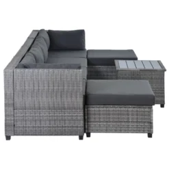7pc Outdoor Set With Rattan Sofa & Cushions - Gray - GODEER 20 7pc Outdoor Set With Rattan Sofa & Cushions - Gray - GODEER -Crosley shop GUEST f469c50e bdd0 4115 8c4c 01ed02868776