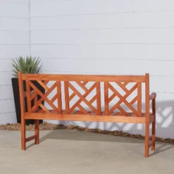 Vifah Eucalyptus Outdoor Wood Bench - Brown -Crosley shop GUEST f581c37b e510 4fe7 972b dd2343eb28d9