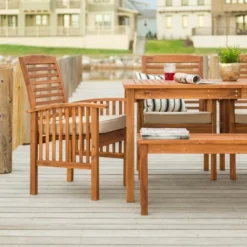 Ravenscroft 6pc Acacia Wood Patio Dining Set - Brown - Saracina Home -Crosley shop GUEST f637e9bb 7db7 491c 87af fb487fb22fec