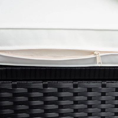 9pc Wicker Patio Seating Set With Cushions - Black/Beige - GODEER 16 9pc Wicker Patio Seating Set With Cushions - Black/Beige - GODEER - Image 16