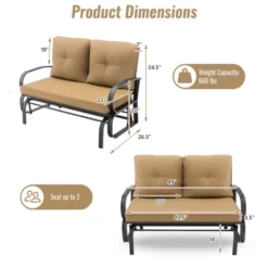 Tangkula 2-Person Outdoor Patio Glider Bench Swing Seat Bench W/ Seat & Back Cushions 13 Tangkula 2-Person Outdoor Patio Glider Bench Swing Seat Bench W/ Seat & Back Cushions -Crosley shop GUEST f6660afa 5b2d 4632 9bbb 10ddc7884473