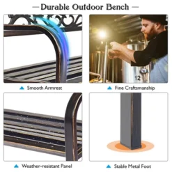 Costway Garden Bench Outdoor Furniture Porch Path Loveseat Chair -Crosley shop GUEST f68c0838 15c5 4403 be72 5da2ea299320