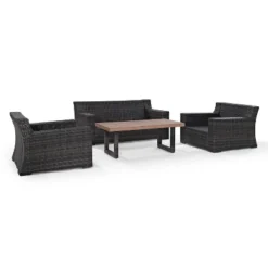 Beaufort 4pc Outdoor Wicker Seating Set - Mist - Crosley -Crosley shop GUEST f69275dd a03d 45bf 9a4b 6a630769ae49