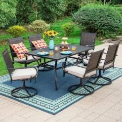 Rattan Wicker 360 Swivel Patio Dining Chairs - Captiva Designs -Crosley shop GUEST f7670a29 25b2 4e0f ba0d f454a32bfd05