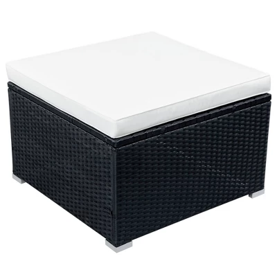 9pc Wicker Patio Seating Set With Cushions - Black/Beige - GODEER 3 9pc Wicker Patio Seating Set With Cushions - Black/Beige - GODEER - Image 3