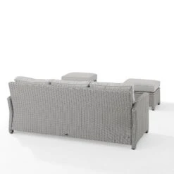 Bradenton 3pc Outdoor Wicker Sofa & 2 Ottoman Set - Gray/Gray - Crosley -Crosley shop GUEST f81b7cb0 f3cc 4e80 988b f5749fc5412e