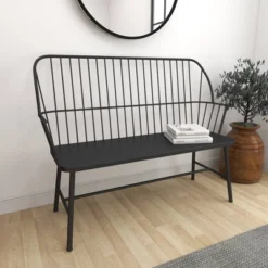 Traditional Outdoor Patio Bench - Black - Olivia & May 23 Traditional Outdoor Patio Bench - Black - Olivia & May -Crosley shop GUEST f8615af7 f5ba 4517 9877 5e5711938597