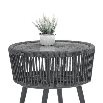 3pc Outdoor Wicker Conversation Set With Cushions - Dark Gray - GODEER 11 3pc Outdoor Wicker Conversation Set With Cushions - Dark Gray - GODEER - Image 11