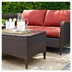 Kiawah 2 Piece Outdoor Wicker Seating Set With Chair & Ottoman - Sangria - Crosley 11 Kiawah 2 Piece Outdoor Wicker Seating Set With Chair & Ottoman - Sangria - Crosley -Crosley shop GUEST f9ff15de b2af 4985 9432 6b4b9564fa07