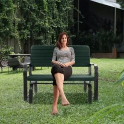 Costway Outdoor Patio Swing Porch Rocker Glider Bench Loveseat Garden Seat Steel -Crosley shop GUEST fabae7f5 d324 4639 b96c c89a99817049