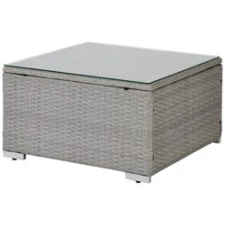 5pc Wicker Patio Seating Set With Cushions - Gray/Blue - GODEER -Crosley shop GUEST fad08cac 35dd 4536 be00 1fdde7f023bc