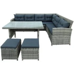 6pc Outdoor Set With Sectional & Glass Table - Gray - WELLFOR -Crosley shop GUEST fc75d308 f8a7 4d1a 9397 25857d8bd98d