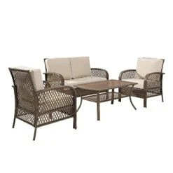 Tribeca 4pc Outdoor Wicker Conversation Set - Sand/Driftwood - Crosley 12 Tribeca 4pc Outdoor Wicker Conversation Set - Sand/Driftwood - Crosley -Crosley shop GUEST fdc569f1 27ae 4722 ad80 b582d94f6917