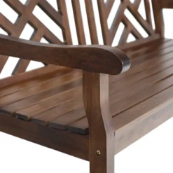 Outdoor Poplar Wood Loveseat Bench - Natural - Captiva Designs -Crosley shop GUEST fded66fd 8b6a 4df4 a3aa 761d4c441dfc