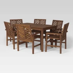 7pc Slatted Chevron Acacia Patio Dining Set - Saracina Home 14 7pc Slatted Chevron Acacia Patio Dining Set - Saracina Home -Crosley shop GUEST fe3ee385 0998 4d63 8720 f02f5c27bdab