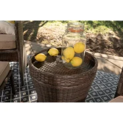 Barton 5-Pieces Patio Sofa Ottoman Wicker Set With Side Storage Table, Brown/Beige 7 Barton 5-Pieces Patio Sofa Ottoman Wicker Set With Side Storage Table, Brown/Beige -Crosley shop GUEST feaef0cc 1499 4fba 83e2 41ee05ad1e56