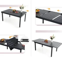 Captiva Designs 9pc Steel Outdoor Patio Dining Set With 360 Swivel Chairs & Rectangle Extendable Table -Crosley shop GUEST ff3195d5 e09a 45a9 9d22 8fefa311a144