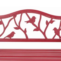 Metal Patio Bench With Steel Frame - Red - Captiva Designs -Crosley shop GUEST ff695cb2 f530 4f14 b7ae 0e02131d1379